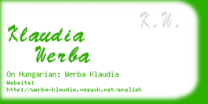 klaudia werba business card